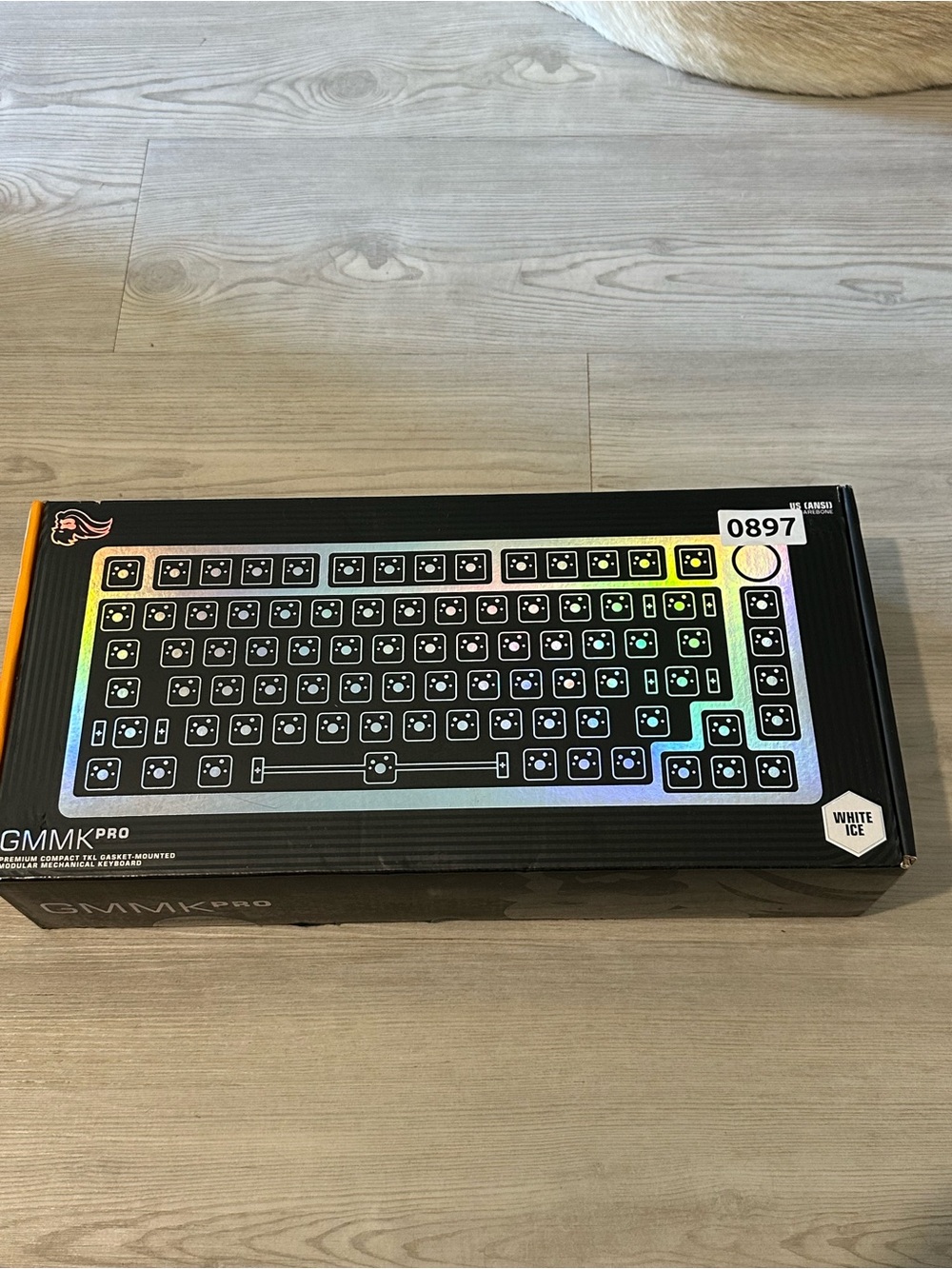Glorious GMMK Pro 75% Barebones Keyboard White Ice ANSI RGB Hot Swap NIB